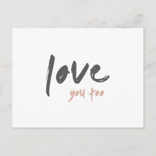 Ook van jou houden   Modern minimalistisch roze ci Briefkaart