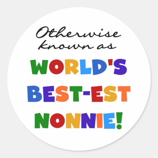 Ook wel bekend als Best Nonnie Gifts Ronde Sticker (Voorkant)
