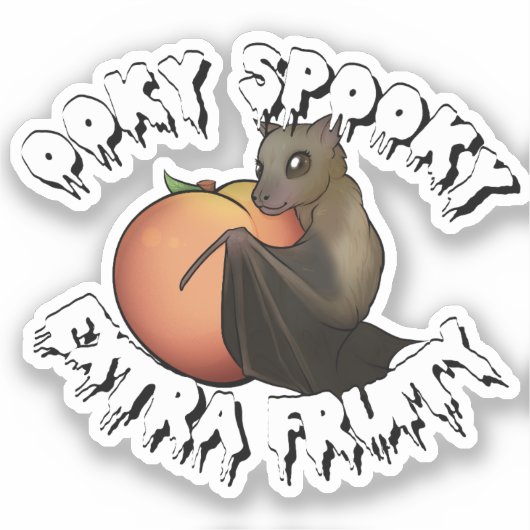 Ooky Spooky Bat Sticker (Voorkant)