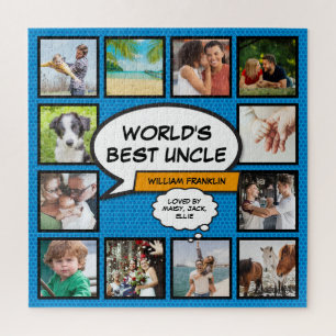Oom 12 Foto Collage Stripboek Pret Blauw Legpuzzel