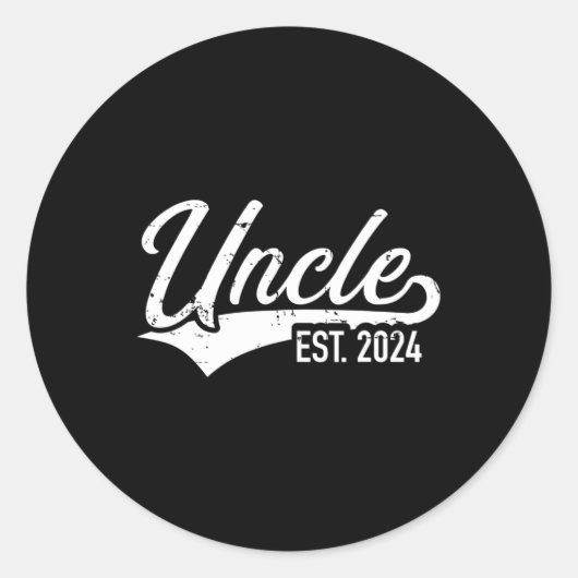 Oom. 2024 voor zwangerschapsaankondiging ronde sticker (Voorkant)