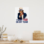 Oom Barack Obama, ik wil je in mijn team Poster (Keuken)