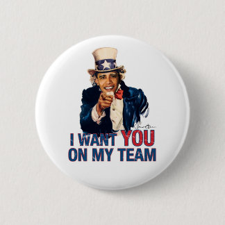 Oom Barack Obama, ik wil je in mijn team Ronde Button 5,7 Cm