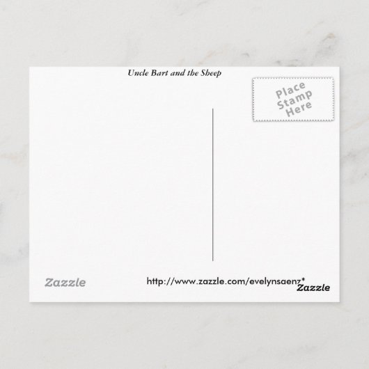 Oom Bart en de Schapen Briefkaart (Achterkant)