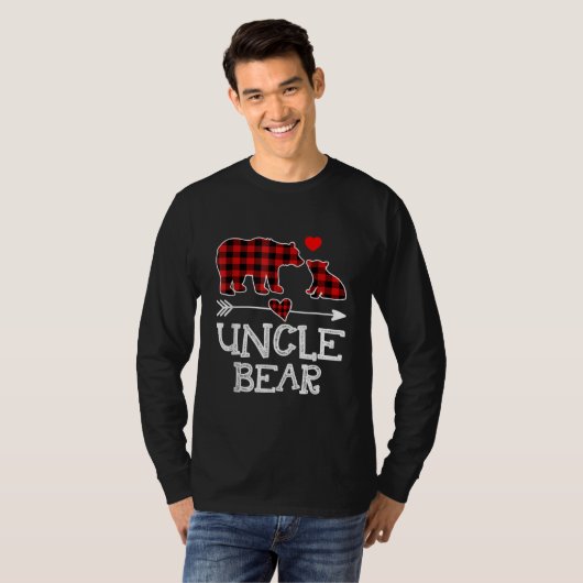Oom Beer Kerstmis Pajama Red Pset Buffalo T-shirt (Voorkant volledig)
