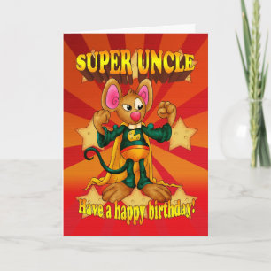 Oom Birthday Card - Super oom - Muis met muis Kaart