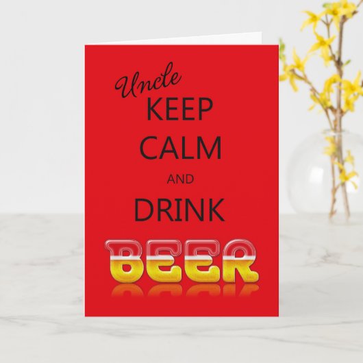 Oom, blijf kalm en drink bierkaart kaart (Gele Bloem)