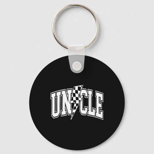 Oom Bliksemschicht Geruite Varsity Vader Oom Sleutelhanger (Voorkant)