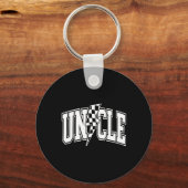 Oom Bliksemschicht Geruite Varsity Vader Oom Sleutelhanger (Voorkant)