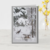 Oom Boxing Day Greeting-Wild Turkey in Snow Card Kaart (Gele Bloem)