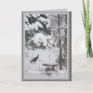 Oom Boxing Day Greeting-Wild Turkey in Snow Card Kaart
