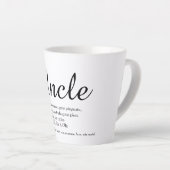 Oom Cool Fun Elegant Schrift Zwart en Wit Latte Mok (Rechterhoek)