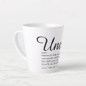 Oom Cool Fun Elegant Script Black en White Latte Mok (Linkerhoek)