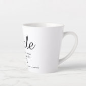 Oom Cool Fun Elegante Script Zwart en Wit Latte Mok (Rechts)