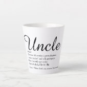Oom Cool Fun Elegante Script Zwart en Wit Latte Mok (Voorkant)