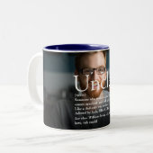 Oom Cool Fun Modern Typographic Quote Foto Tweekleurige Koffiemok (Voorkant links)