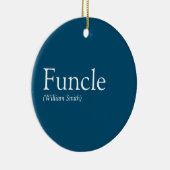 Oom Cool Fun Oom Grappige Quote Modern Blauw Keramisch Ornament (Rechts)