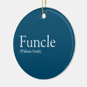 Oom Cool Fun Oom Grappige Quote Modern Blauw Keramisch Ornament (Links)