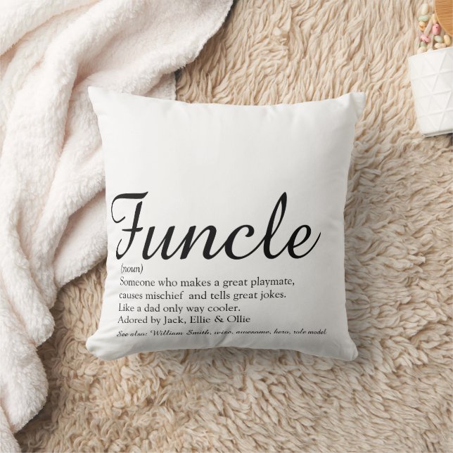 Oom Cool Fun Oom Grappige Quote Zwart en Wit Kussen (Deken)
