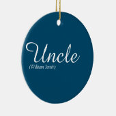 Oom Cool Modern Elegante Scriptie Fun Quote Blauwe Keramisch Ornament (Rechts)