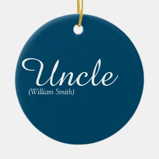 Oom Cool Modern Elegante Scriptie Fun Quote Blauwe Keramisch Ornament (Voorkant)