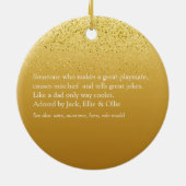 Oom Cool Spreuk Modern Goud Glitter Glam Keramisch Ornament (Achterkant)