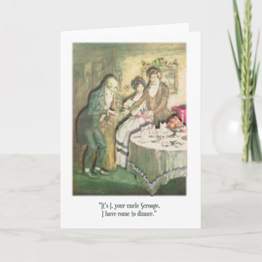 Oom Dagobert komt voor het kerstdiner Feestdagen Kaart (Voorkant)