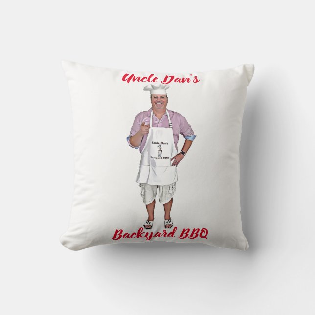 Oom Dan's achtertuin BBQ Pillow Kussen (Voorkant)