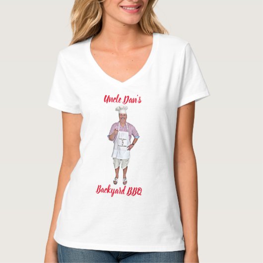 Oom Dan's achtertuin BBQ T-Shirt (Voorkant)