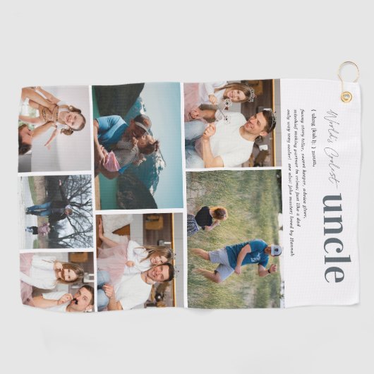 Oom Definitie | 7 Foto gepersonaliseerd Golfhanddoek (Horizontaal)