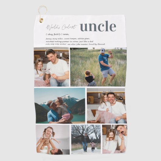 Oom Definitie | 7 Foto gepersonaliseerd Golfhanddoek (Voorkant)