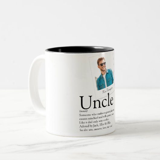 Oom Definitie Foto Tweekleurige Koffiemok (Voorkant links)