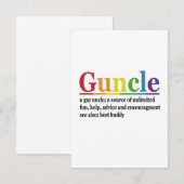 Oom Definitie Regenboog Grappig Cadeau Bedankkaart (Voorkant / Achterkant)