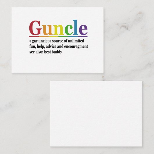 Oom Definitie Regenboog Grappig Cadeau Notitiekaartje (Voorkant / Achterkant)