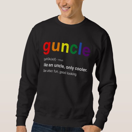 Oom Definition Rainbow Pride Color Gay Oom Mannen Trui (Voorkant)