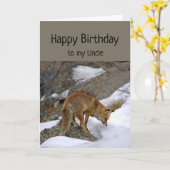 Oom Deserve Wonderful Birthday Fox Animal Kaart (Gele Bloem)