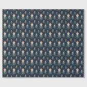 Oom Drosselmeyer: Blauw Notenkraker Ballet Cadeaupapier (Vlak)