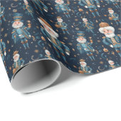 Oom Drosselmeyer: Blauw Notenkraker Ballet Cadeaupapier (Rol Hoek)