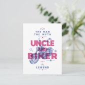 Oom en fietser het man de mythe van de legende briefkaart (Staand voorkant)