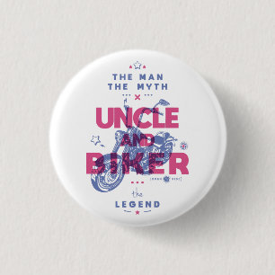 Oom en fietser het man de mythe van de legende ronde button 3,2 cm