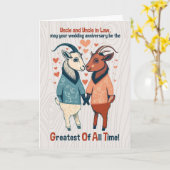 Oom- en Husband Goats Gay Wedding Jubileum Kaart (Gele Bloem)
