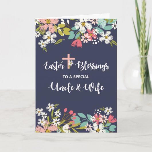 Oom en Vrouw Pasen Zegeningen van Verrezen Christu Kaart (Voorkant)