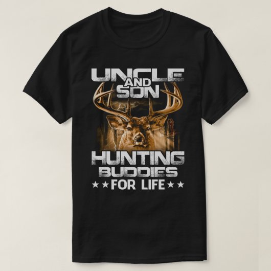 oom en zoon jachtboeddies voor het leven t-shirt (Design voorkant)