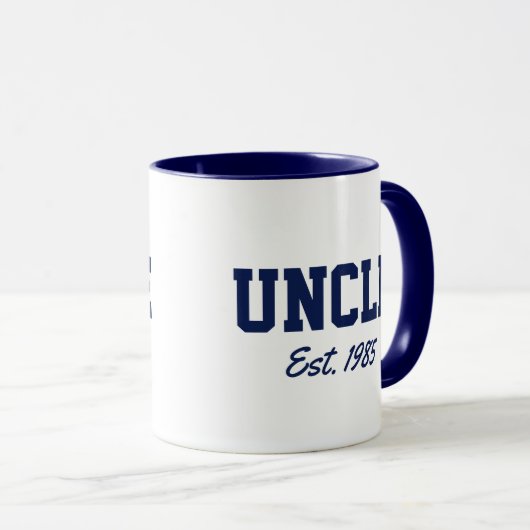 "Oom - est. date" een nieuwigheidsgeschenk Mok (Voorkant rechts)