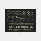 Oom Ever Camo American Flag Deer Hu Fleece Deken (Voorkant (Horizontaal))