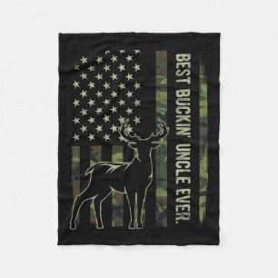 Oom Ever Camo American Flag Deer Hu Fleece Deken