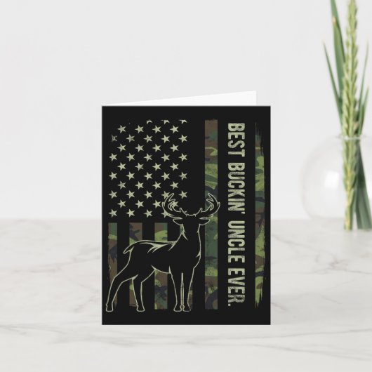 Oom Ever Camo American Flag Deer Hu Kaart (Voorkant)