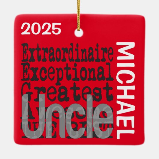 oom Extraordinaire CUSTOM Keramisch Ornament (Achterkant)