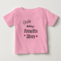 Oom Favoriet Niece Baby T-Shirt gepersonaliseerd