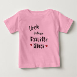 Oom Favoriet Niece Baby T-Shirt gepersonaliseerd
